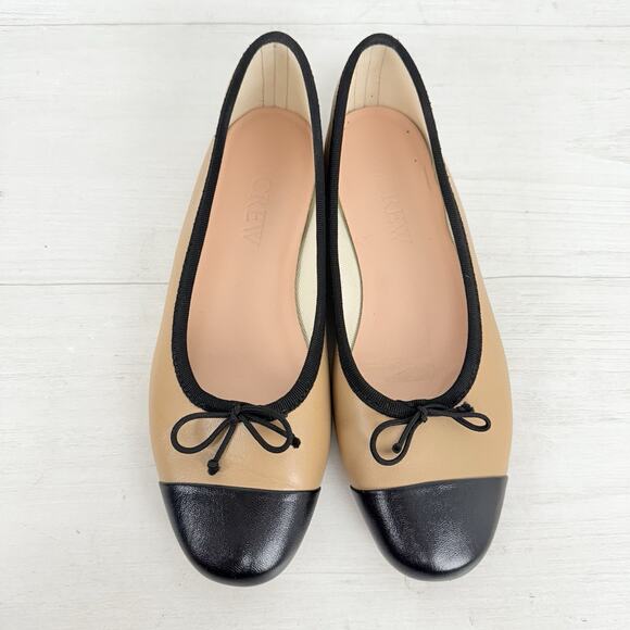 J. Crew Tan and Black Flats - Picture 4 of 11